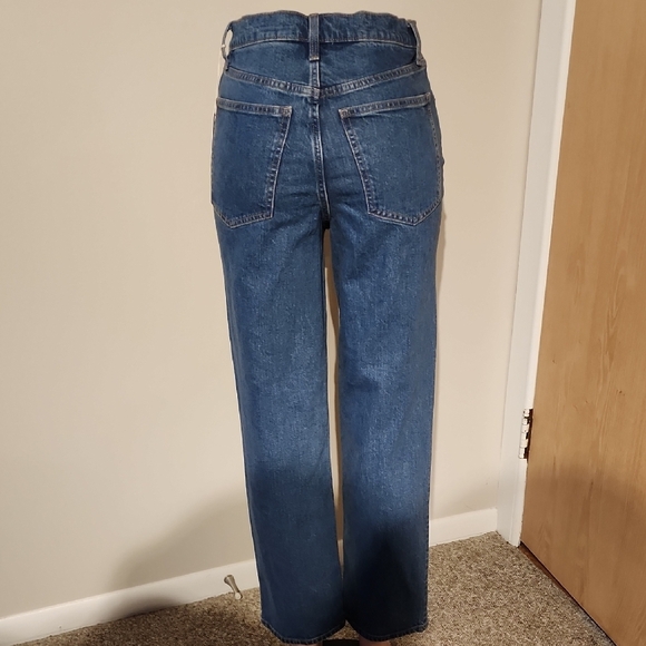 Blue Straight Leg Jeans with High Waist - Picture 5 of 8